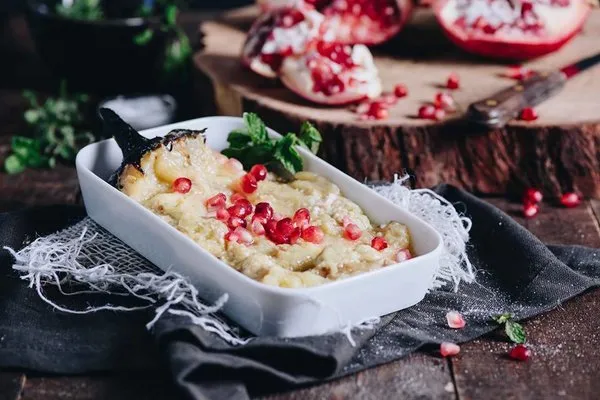 Eggplant Salad with Pomegranate Seeds - Enab Beirut Egypt