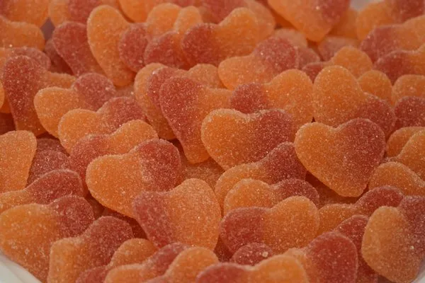 Sugared Peach Heart Candy - Volks Candy